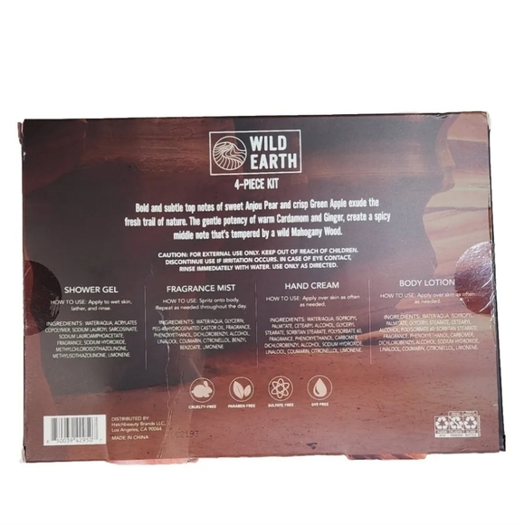 Wild Earth 4 Piece Kit Shower Gel, Fragrance Mist, Hand Cream & Body Lotion - Picture 3 of 6